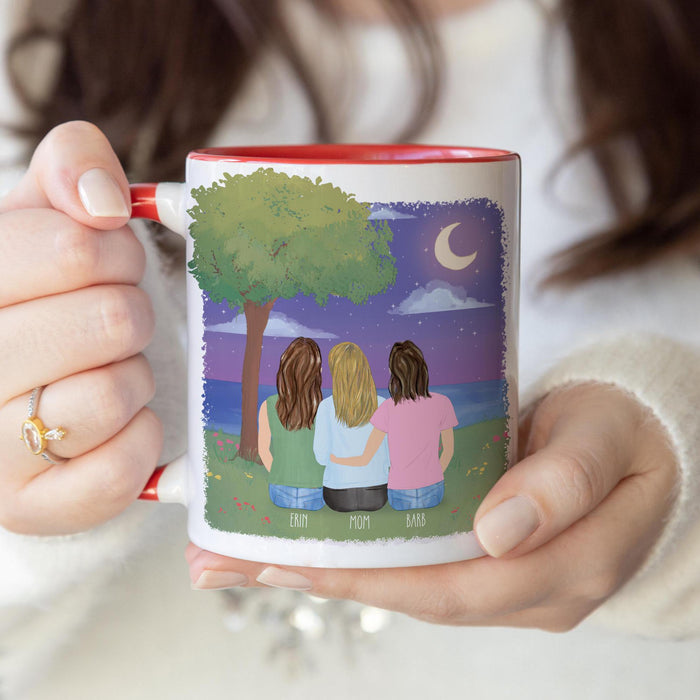 Mom and Daughters Personalized Coffee Mug | Custom Illustration | Mother's Day Gift