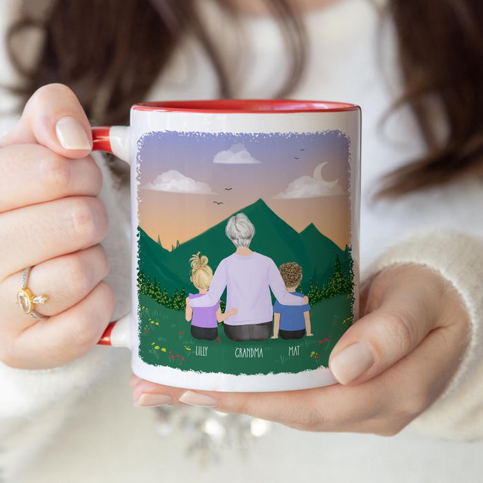 Grandmother and Kids Personalized Coffee Mug | Custom Illustration | Mother's Day Gift