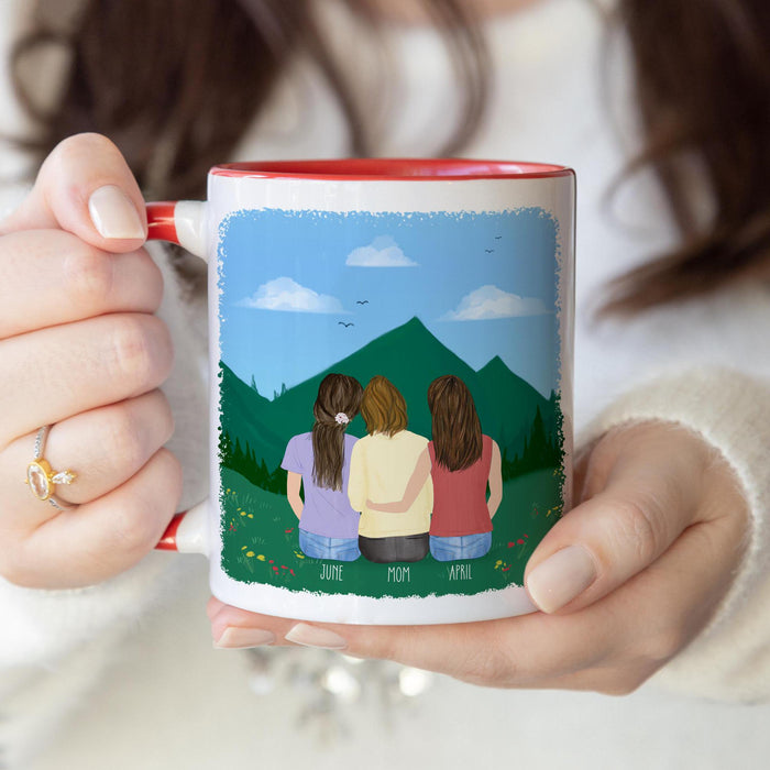 Mom and Daughters Personalized Coffee Mug | Custom Illustration | Mother's Day Gift