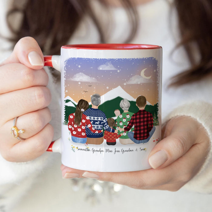 Grandparents with Grandkids Personalized Coffee Mug | Custom Illustration | Mother's Day Gift