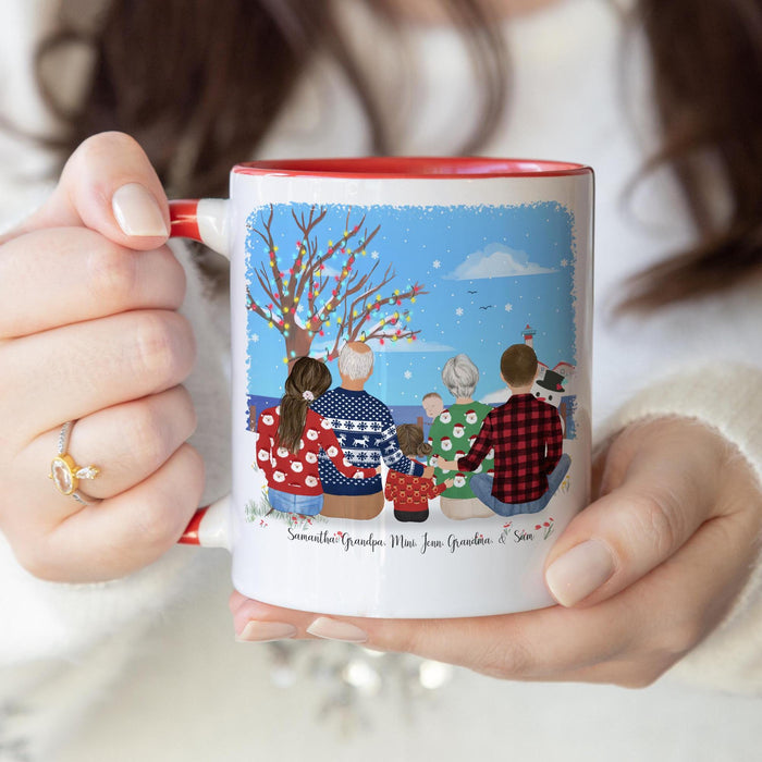 With Grandparents and Grandkids Gift for Grandmother Holiday Gift Idea for Mom Personalized Coffee Mug | Mother's Day Gift
