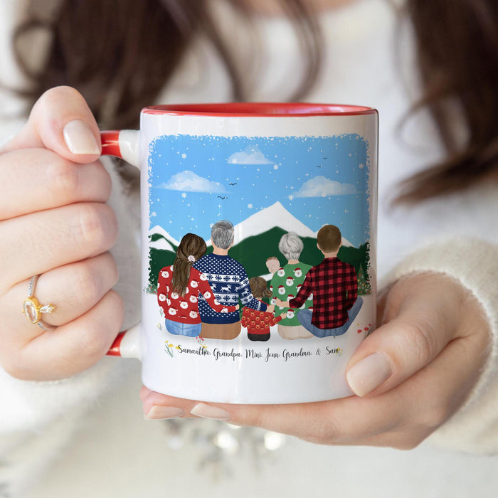 Grandparents with Grandkids Personalized Coffee Mug | Custom Illustration | Mother's Day Gift
