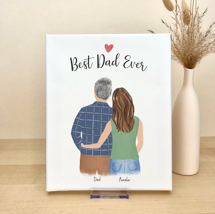 Dad and Daughter Personalized Canvas Print | Custom Wall Art | Father's Day Gift