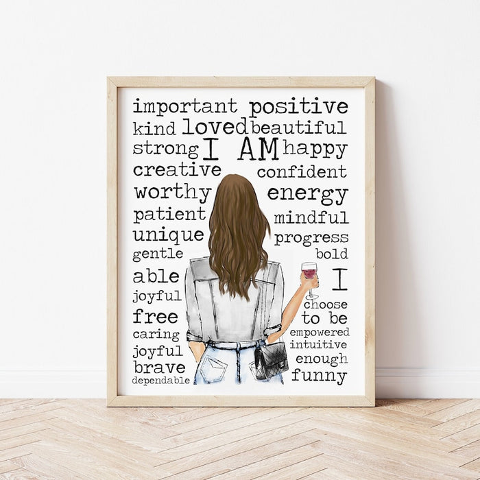 Empowered Girl Personalized Wall Art | Custom Illustration | Best Friends Gift