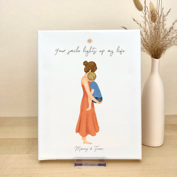Mother and Son Personalized Canvas Print | Custom Wall Art | Mother's Day Gift