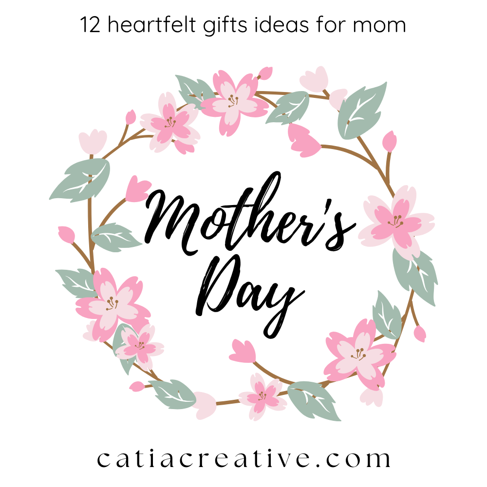 Personalized Mother's Day wall art gift - custom illustrated portrait of mom and daughter by Catia Creative