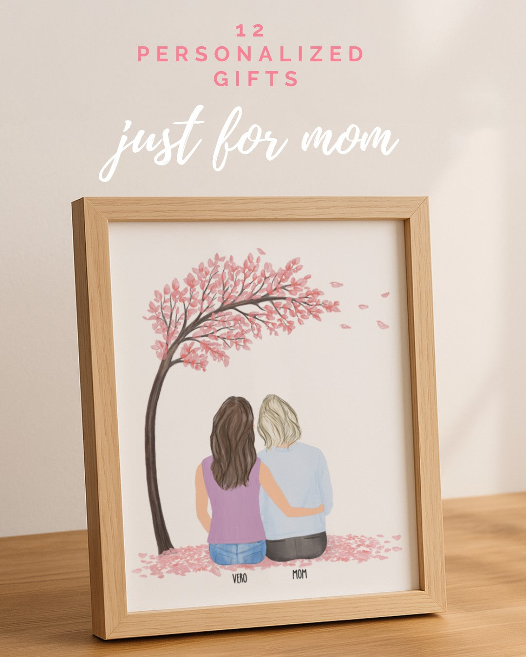 Mother's Day gift for Grandma - personalized custom illustration of grandmother with grandchildren by Catia Creative