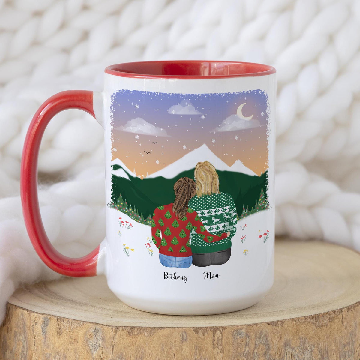 Mom and Daughter Personalized Coffee Mug | Custom Illustration | Mother's Day Gift