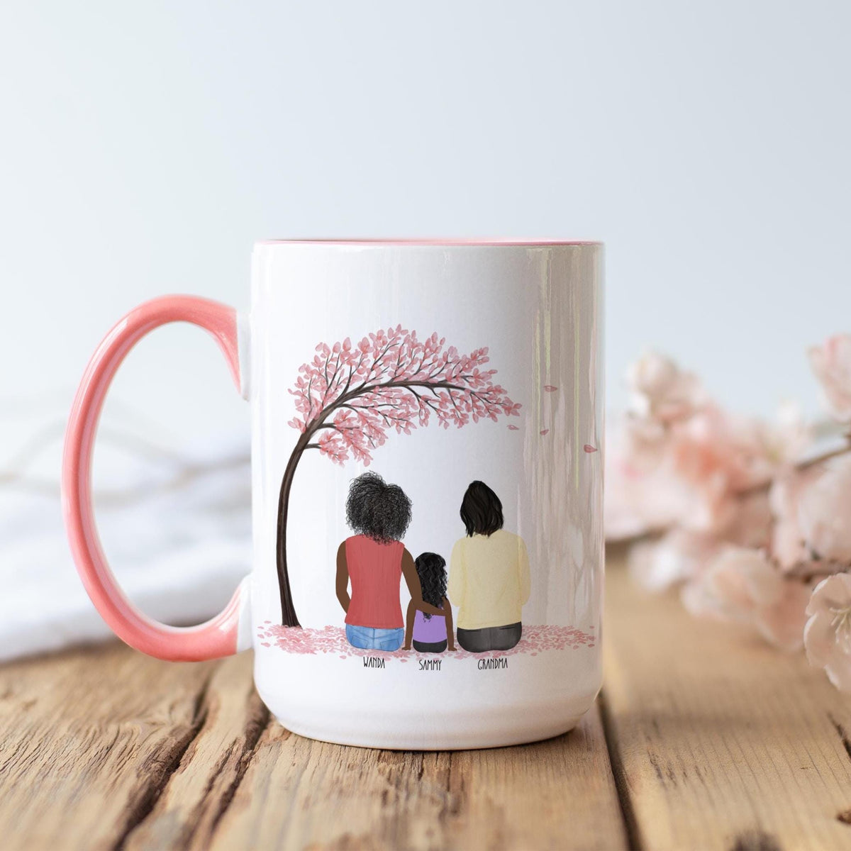 Grandma Personalized Coffee Mug | Custom Illustration | Mother's Day Gift