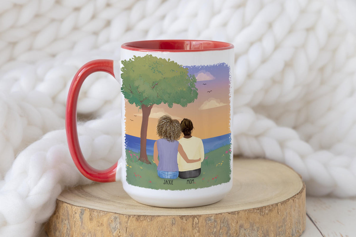 Mom and Daughter Personalized Coffee Mug | Custom Illustration | Mother's Day Gift