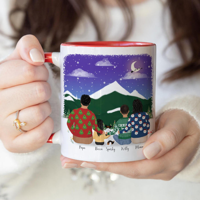 With Family and Pets Birthday Gift Idea for Dad Personalized Coffee Mug | Mother's Day Gift
