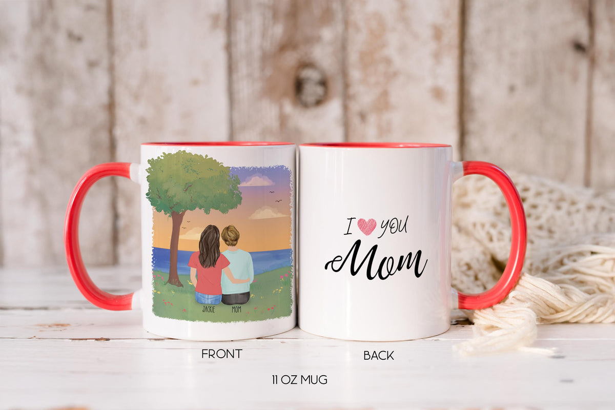 Mom and Daughter Personalized Coffee Mug | Custom Illustration | Mother's Day Gift
