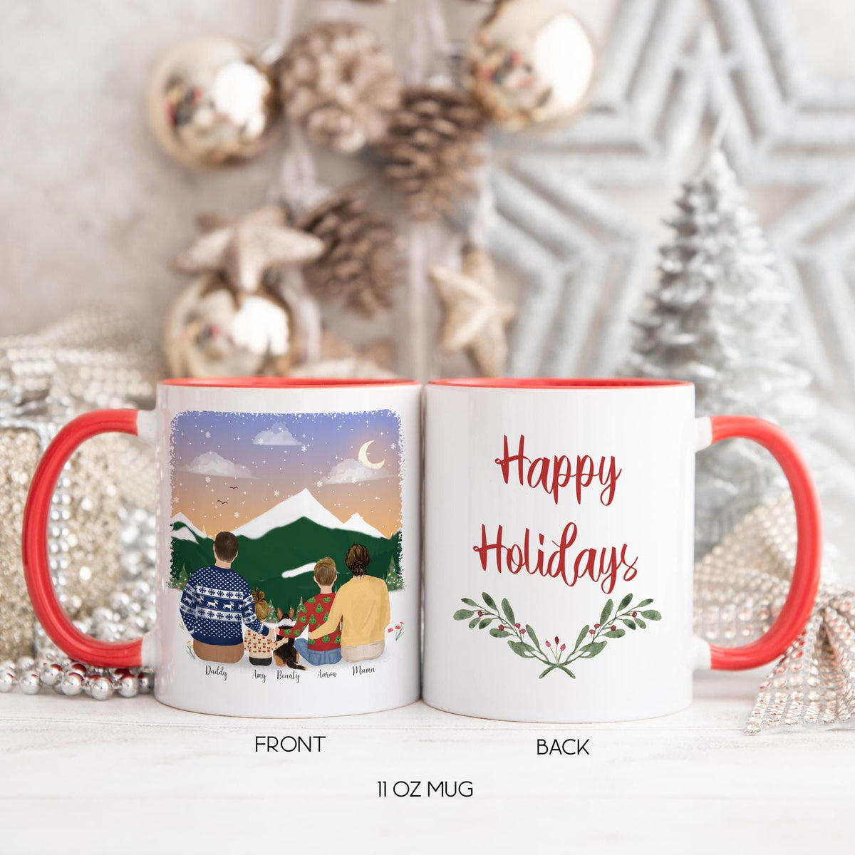 With Family and Pets Birthday Gift Idea for Mom Personalized Coffee Mug | Mother's Day Gift