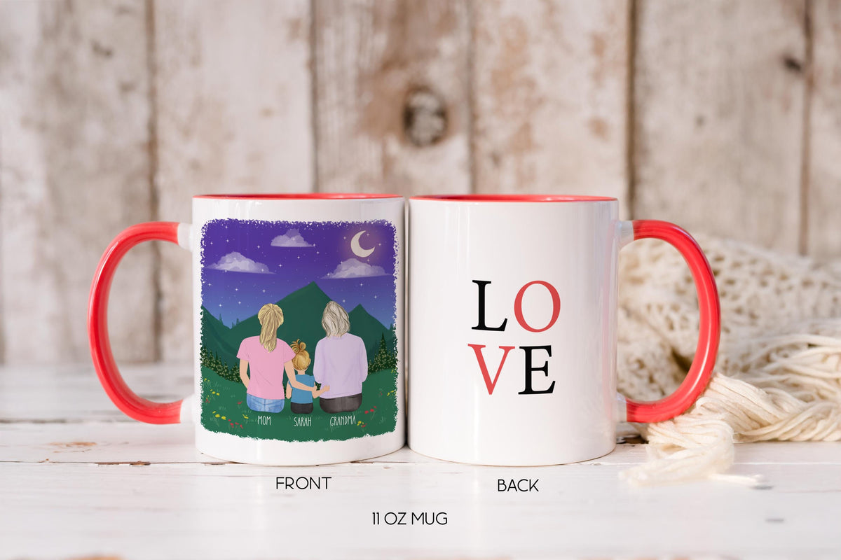 Grandma Personalized Coffee Mug | Custom Illustration | Mother's Day Gift