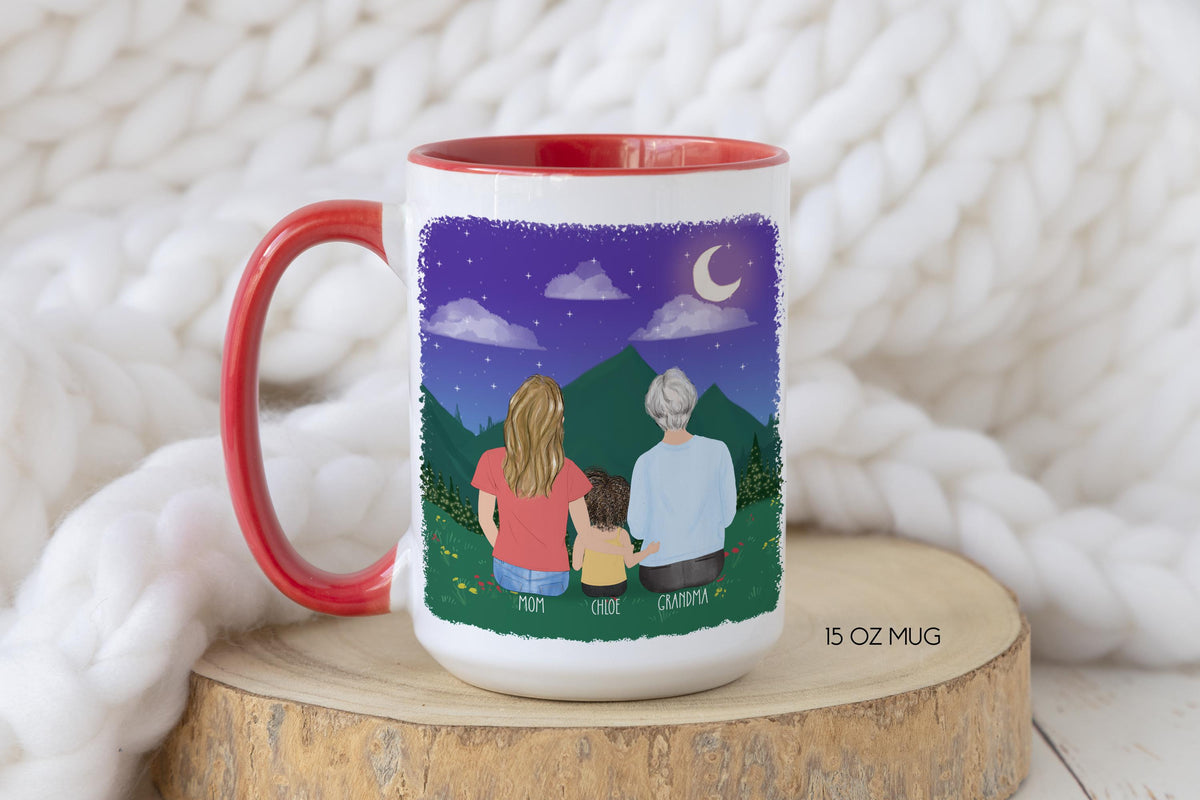Grandma Personalized Coffee Mug | Custom Illustration | Mother's Day Gift