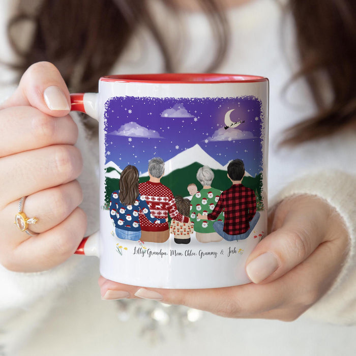 Grandparents with Grandkids Personalized Coffee Mug | Custom Illustration | Mother's Day Gift