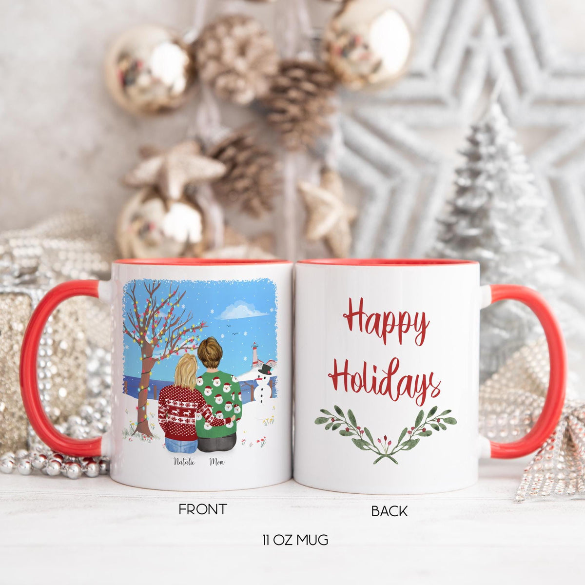 Mom and Daughter Holidays Customizable Mug Daughter Personalized Coffee Mug | Mother's Day Gift