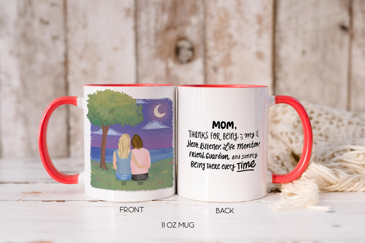 Mom and Daughter Personalized Coffee Mug | Custom Illustration | Mother's Day Gift