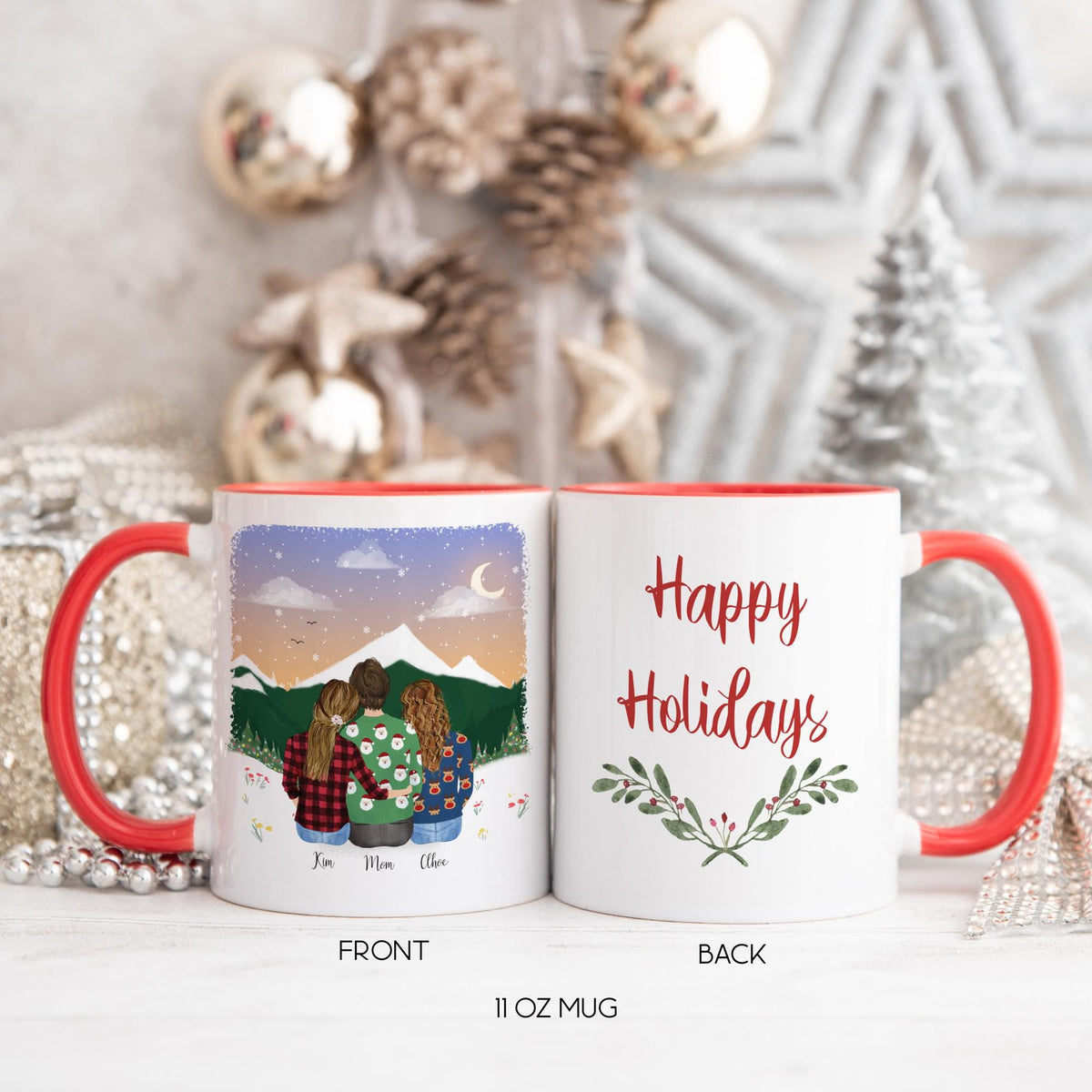With Mom and Daughters Gift for Mom From Daughter Holiday Coffee Mug Mother Personalized Coffee Mug | Mother's Day Gift