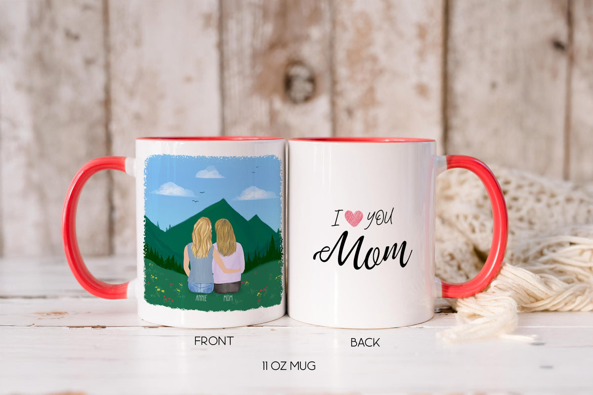 Mom and Daughter Personalized Coffee Mug | Custom Illustration | Mother's Day Gift