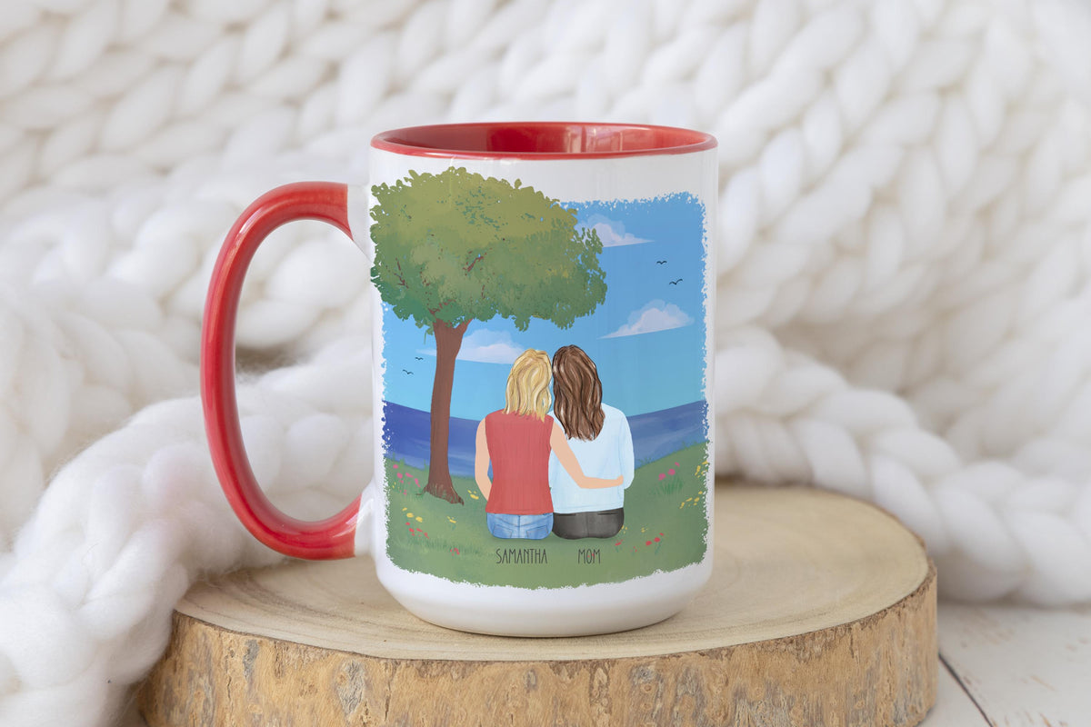 Mom and Daughter Personalized Coffee Mug | Custom Illustration | Mother's Day Gift