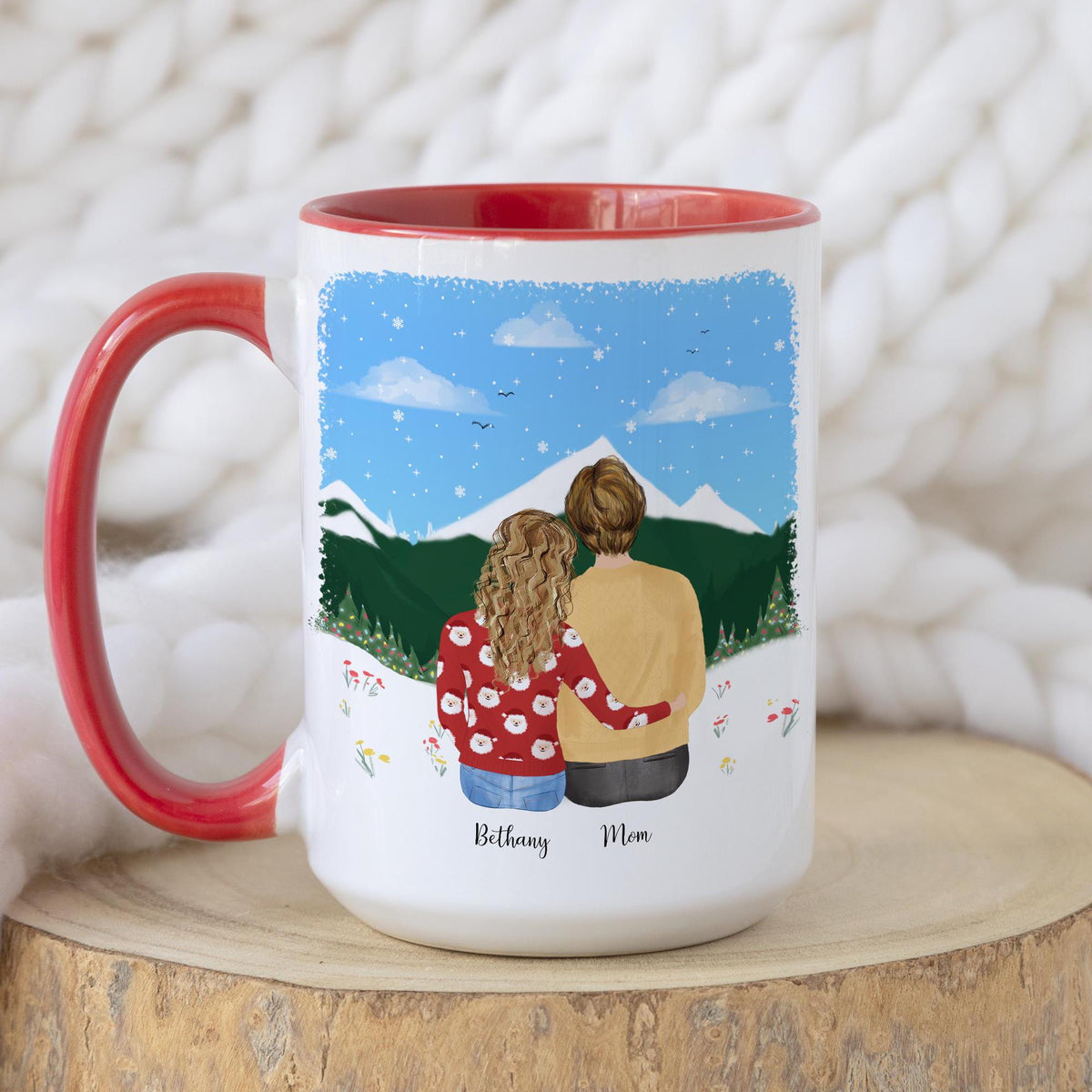 Mom and Daughter Custom Mug Personalized Coffee Mug | Custom Illustration | Mother's Day Gift