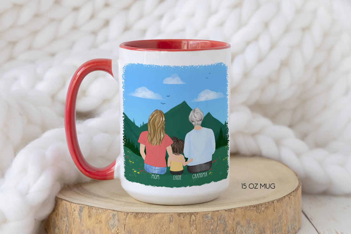 Grandma Personalized Coffee Mug | Custom Illustration | Mother's Day Gift