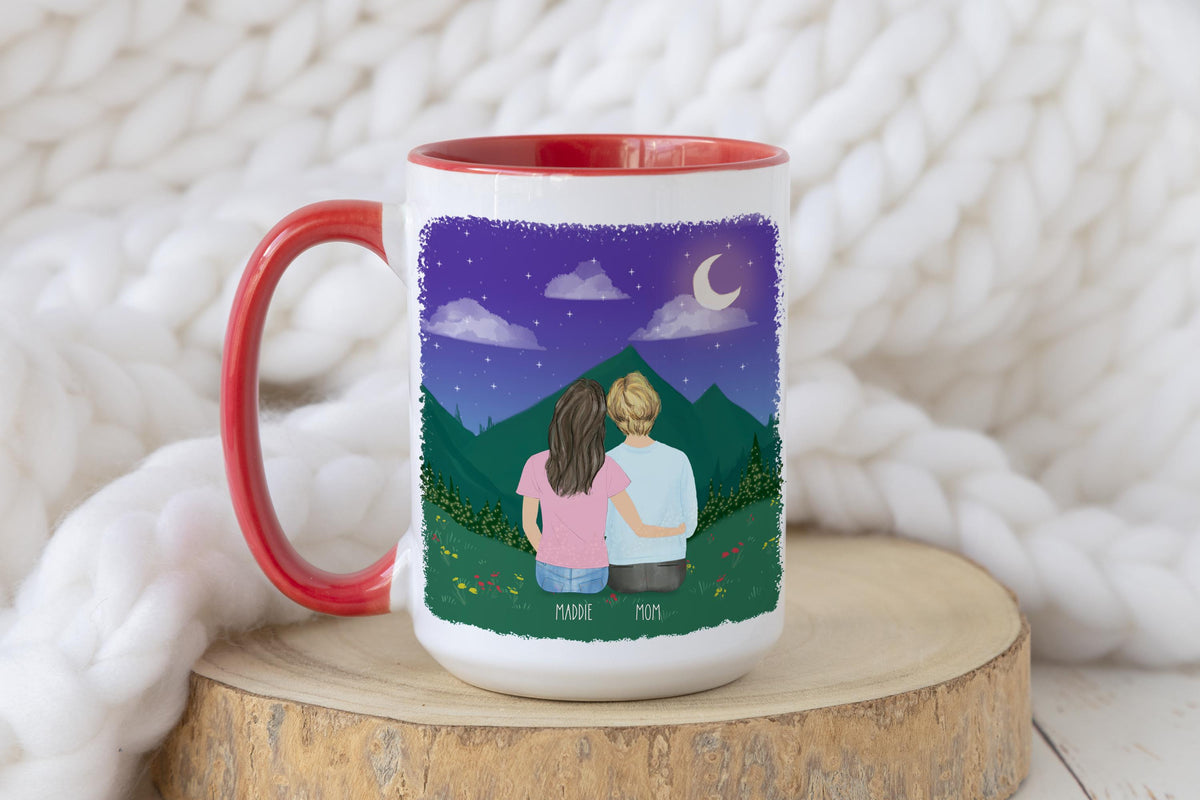 Mom and Daughter Personalized Coffee Mug | Custom Illustration | Mother's Day Gift
