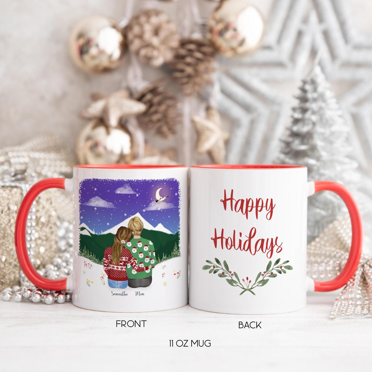 With Mom and Daughter Mother Birthday Gift Idea Holiday Mug Mom Coffee Mug for Mom Custom Mug for Mom Personalized Coffee Mug | Mother's Day Gift