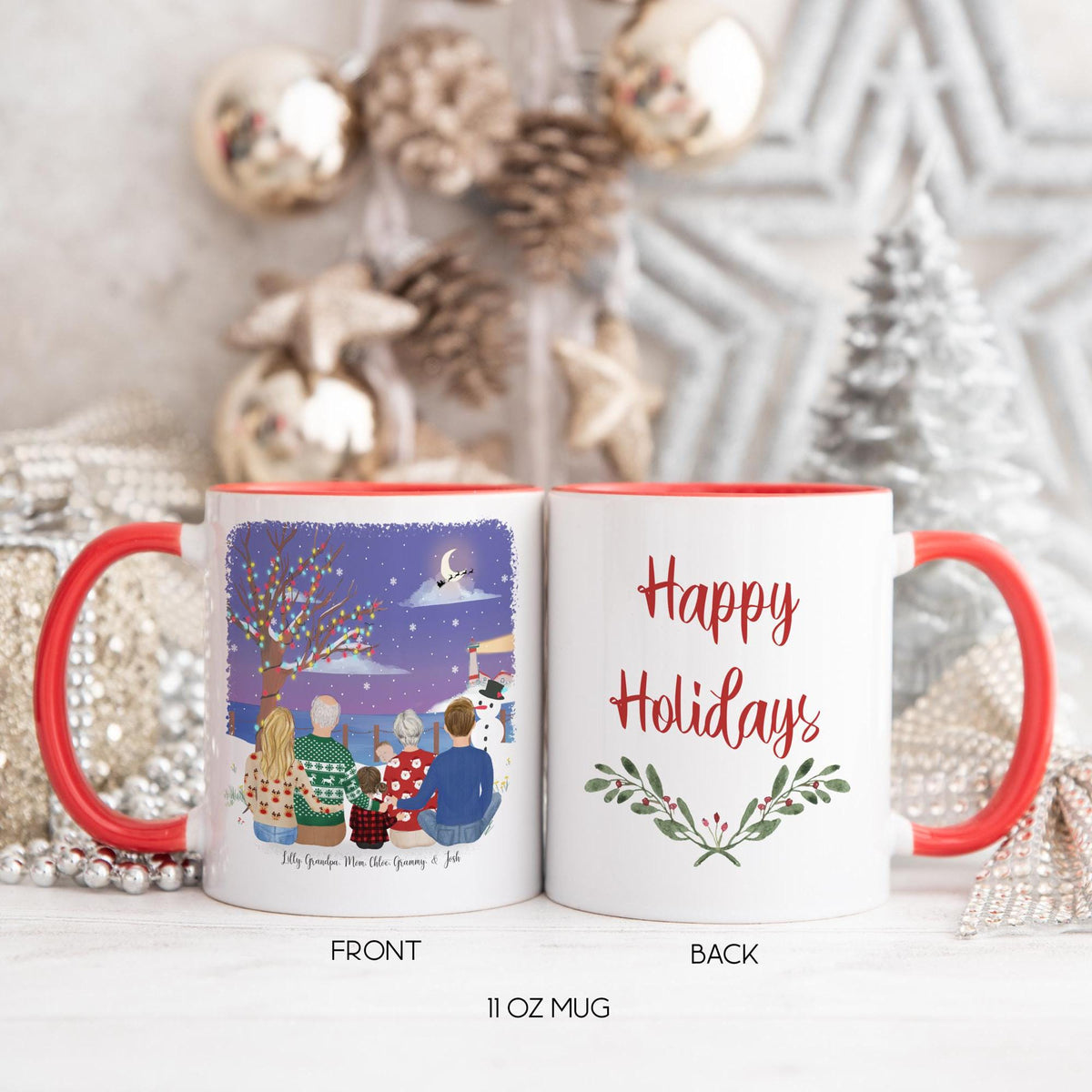 Grandparents with Grandkids Personalized Coffee Mug | Custom Illustration | Mother's Day Gift