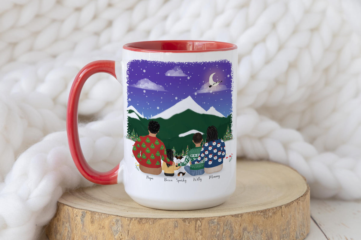With Family and Pets Birthday Gift Idea for Dad Personalized Coffee Mug | Mother's Day Gift