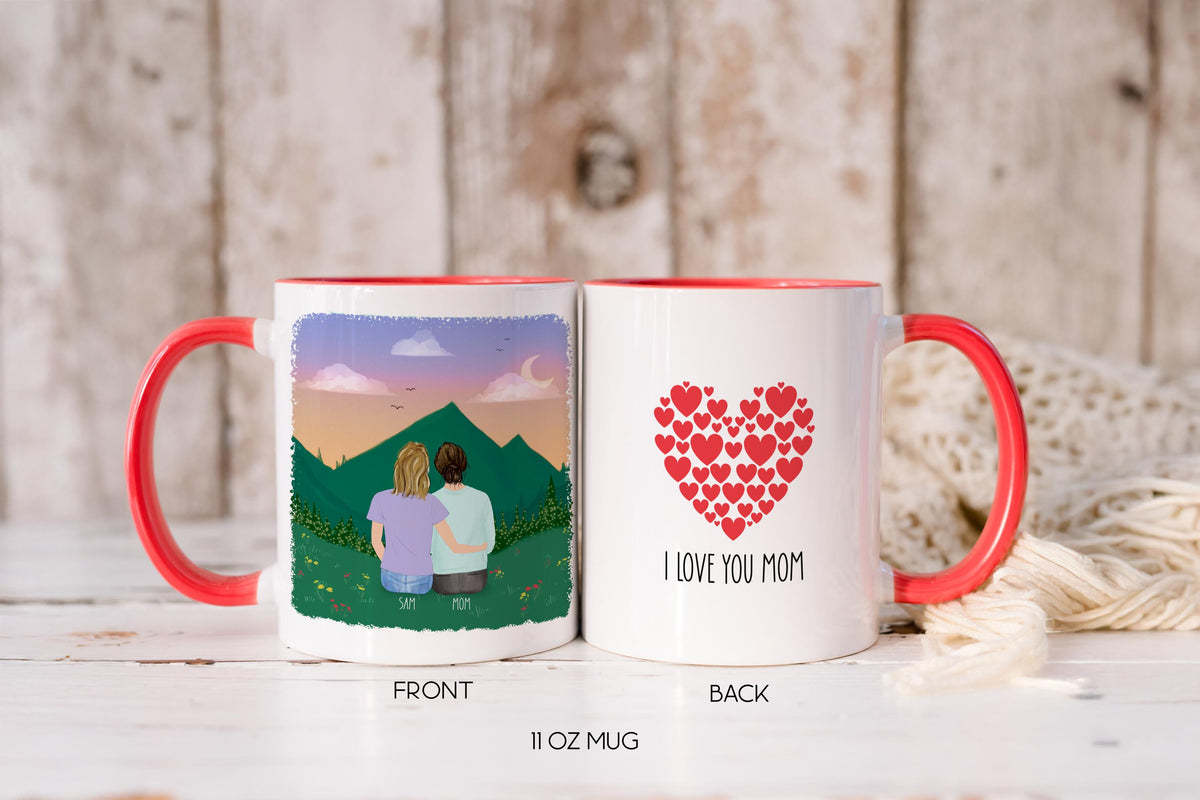 Mom and Daughter Personalized Coffee Mug | Custom Illustration | Mother's Day Gift