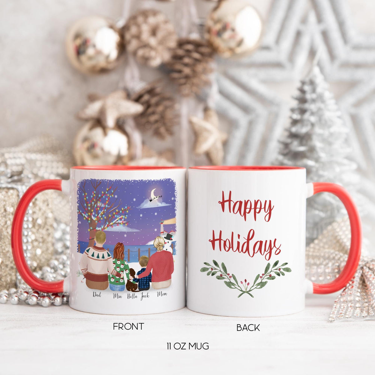 With Family and Pets Birthday Gift Idea for Mom Personalized Coffee Mug | Mother's Day Gift