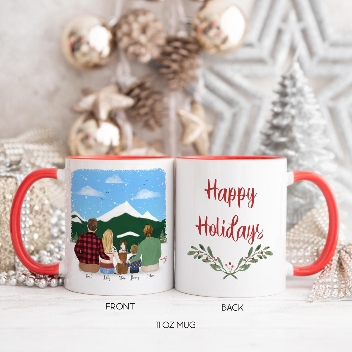 With Family and Pets Birthday Gift Idea for Mom Personalized Coffee Mug | Mother's Day Gift