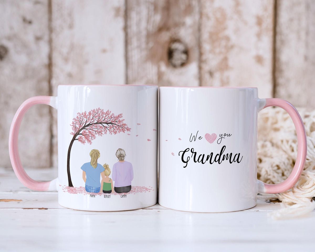 Grandma Personalized Coffee Mug | Custom Illustration | Mother's Day Gift