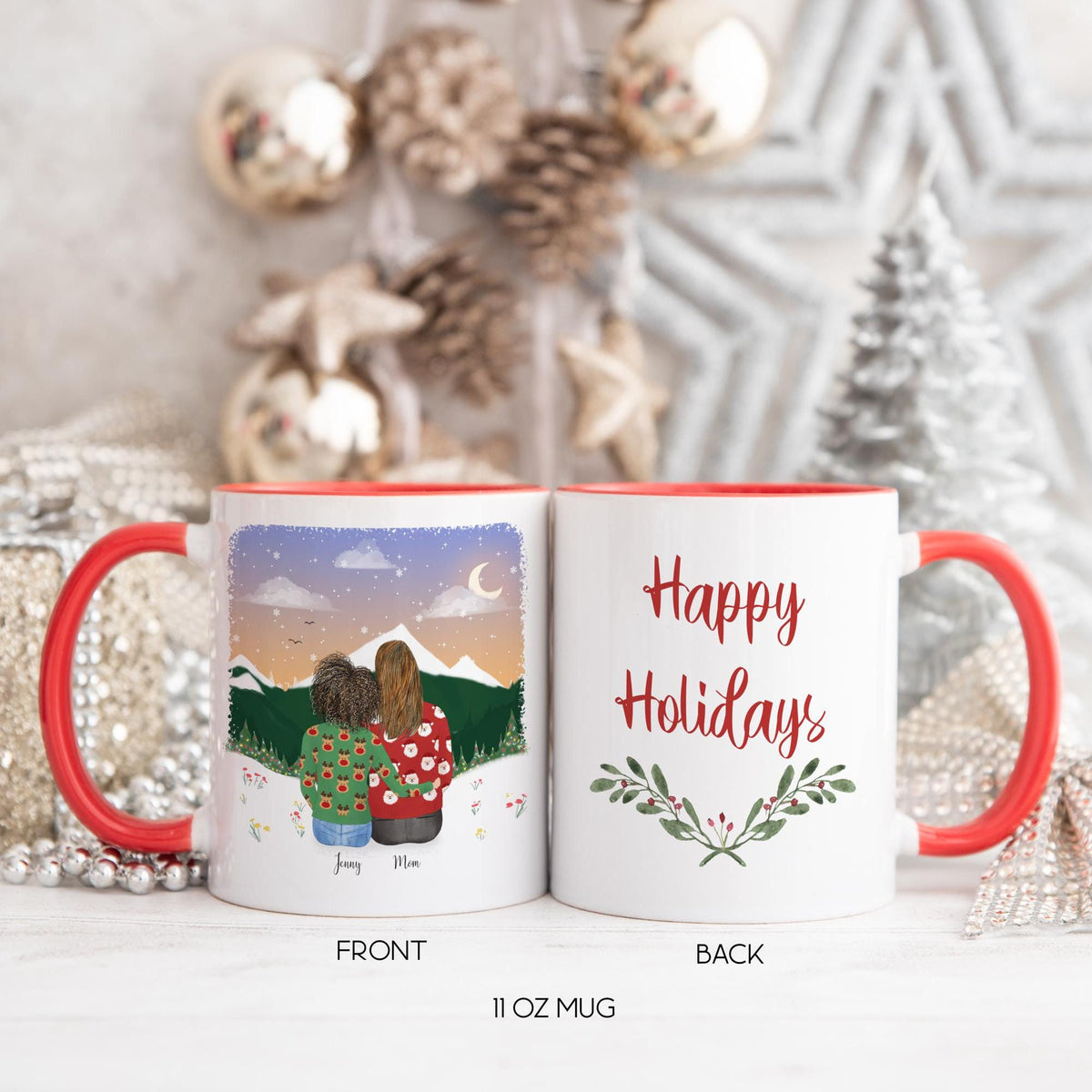 Mom and Daughter Personalized Coffee Mug | Custom Illustration | Mother's Day Gift