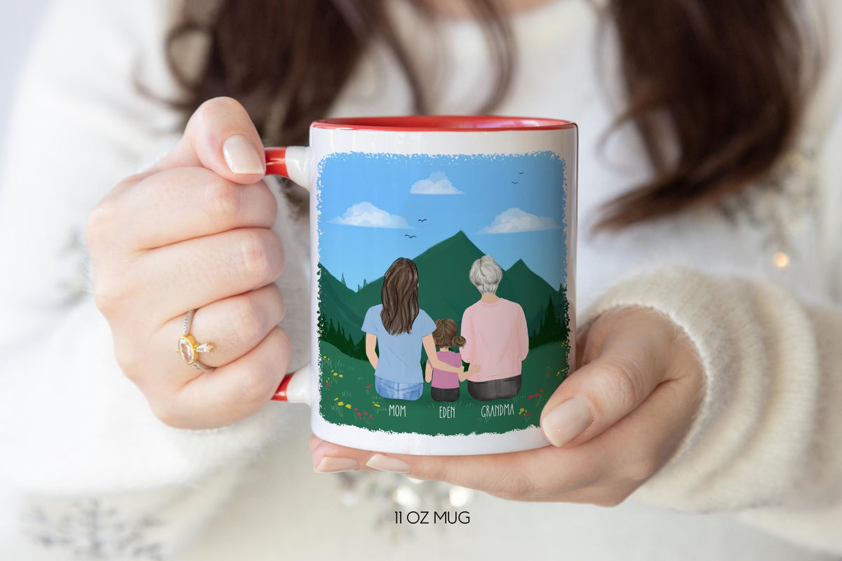 Grandma Personalized Coffee Mug | Custom Illustration | Mother's Day Gift