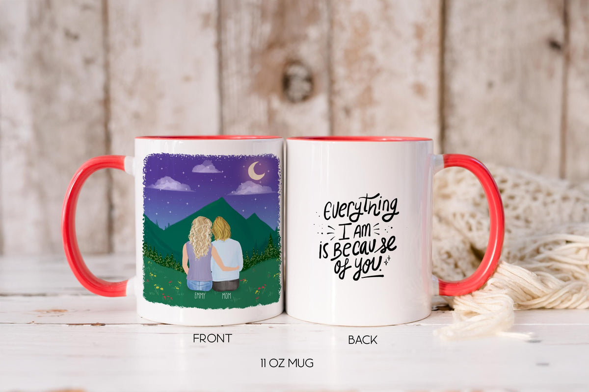 Mom and Daughter Personalized Coffee Mug | Custom Illustration | Mother's Day Gift