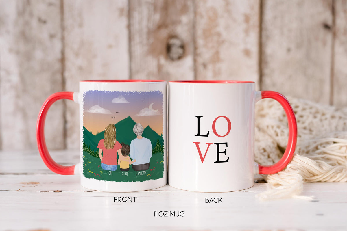 Grandma Personalized Coffee Mug | Custom Illustration | Mother's Day Gift
