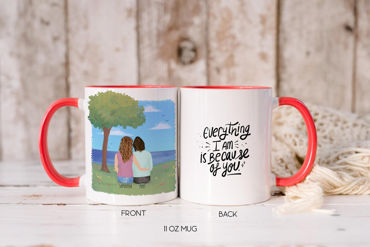 Mom and Daughter Personalized Coffee Mug | Custom Illustration | Mother's Day Gift