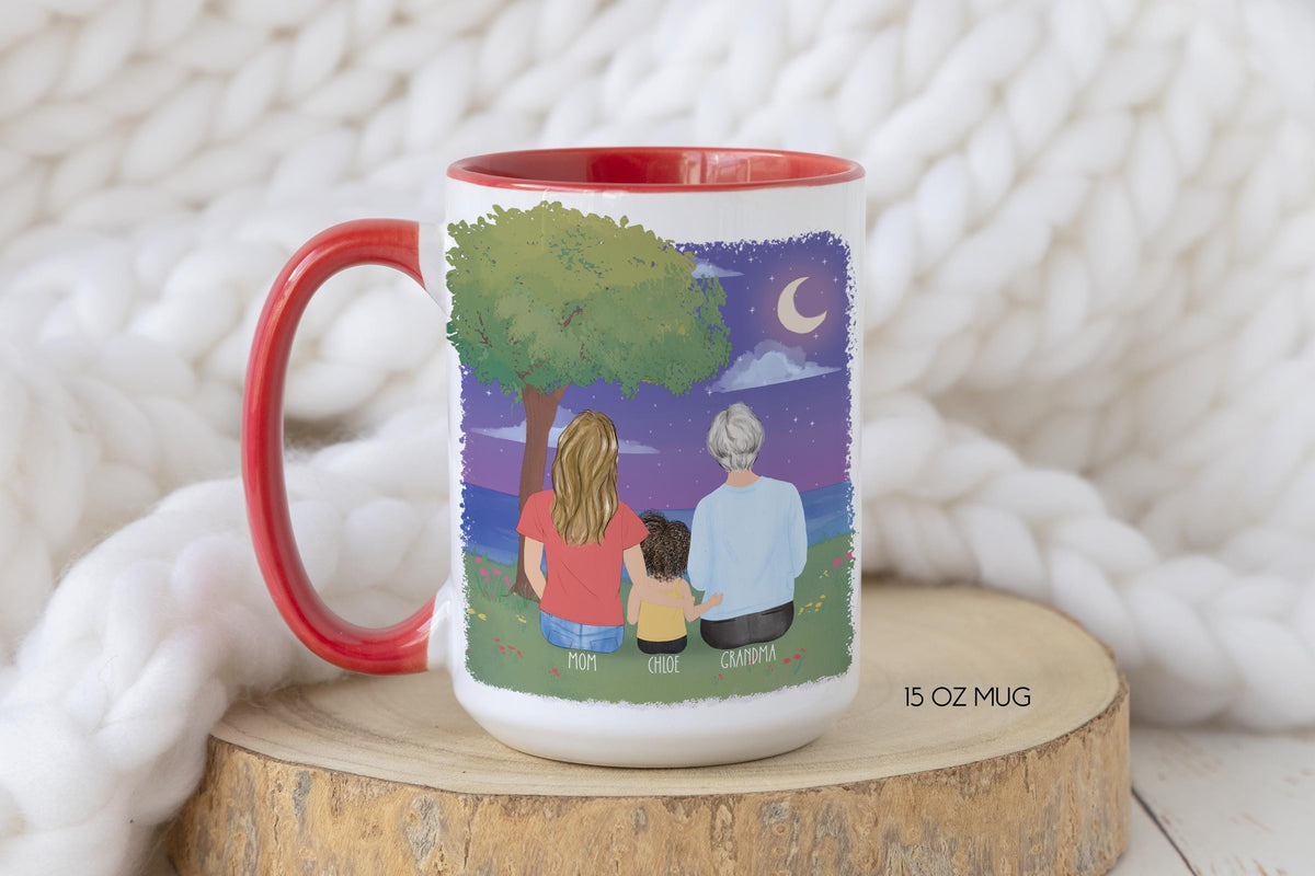 Grandma Personalized Coffee Mug | Custom Illustration | Mother's Day Gift