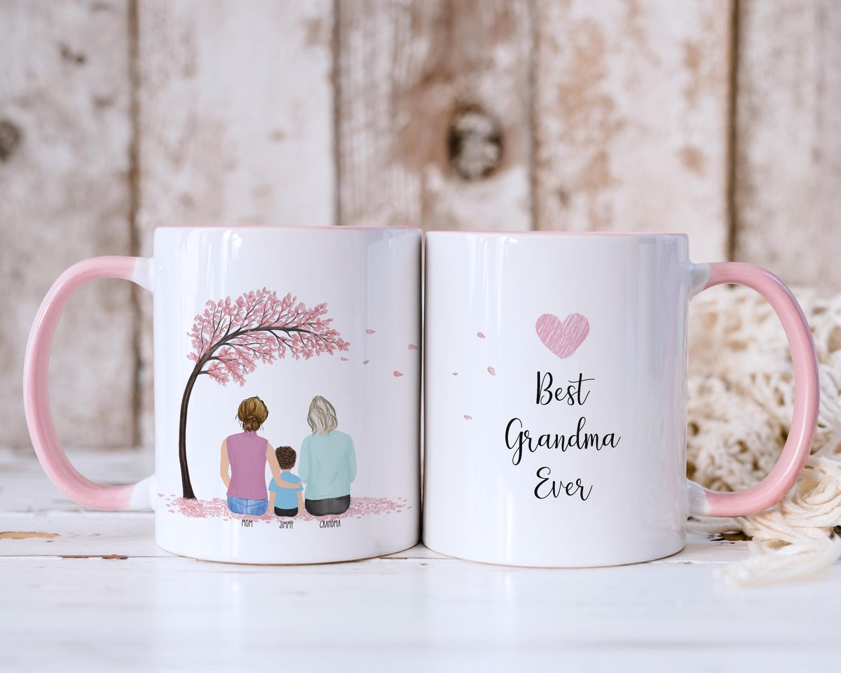 Grandma Personalized Coffee Mug | Custom Illustration | Mother's Day Gift