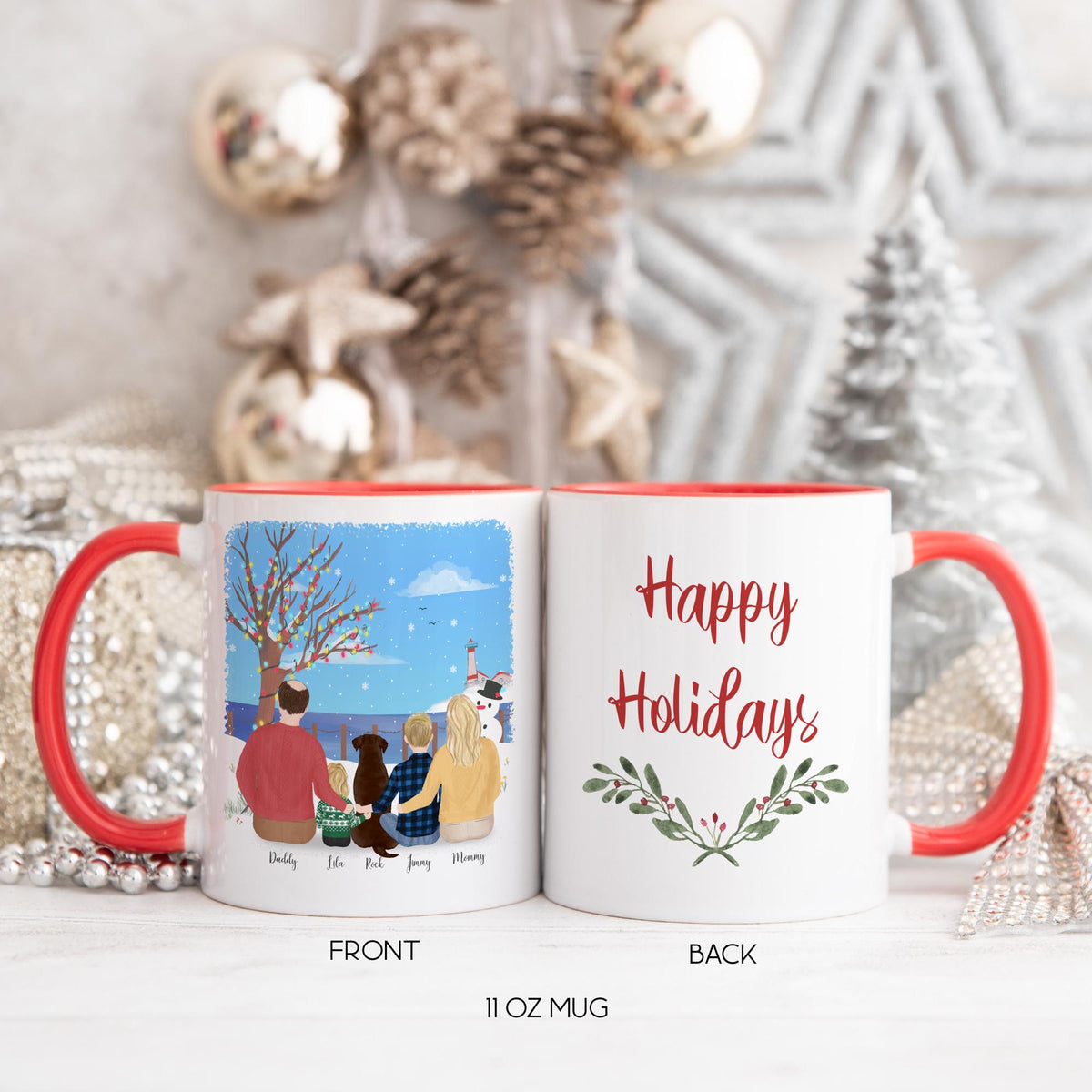 With Family and Pets Birthday Gift Idea for Mom Personalized Coffee Mug | Mother's Day Gift