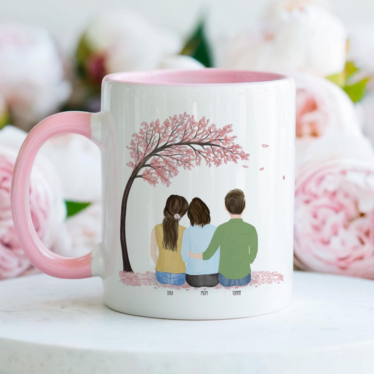 Mug for Mom with Kids personalized coffee mug - custom illustrated gift by Catia Creative