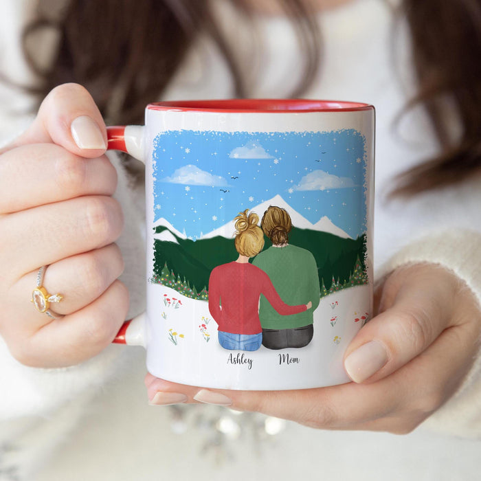 Mom and Daughter Custom Mug Personalized Coffee Mug | Custom Illustration | Mother's Day Gift