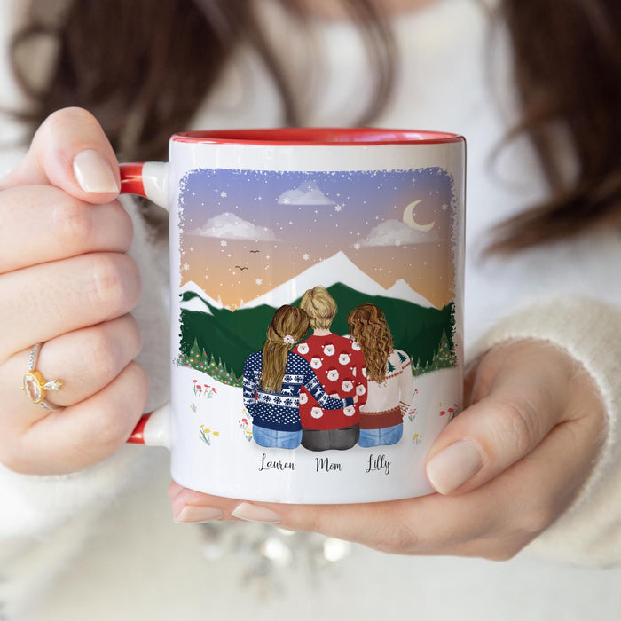 With Mom and Daughters Gift for Mom From Daughter Holiday Coffee Mug Mother Personalized Coffee Mug | Mother's Day Gift