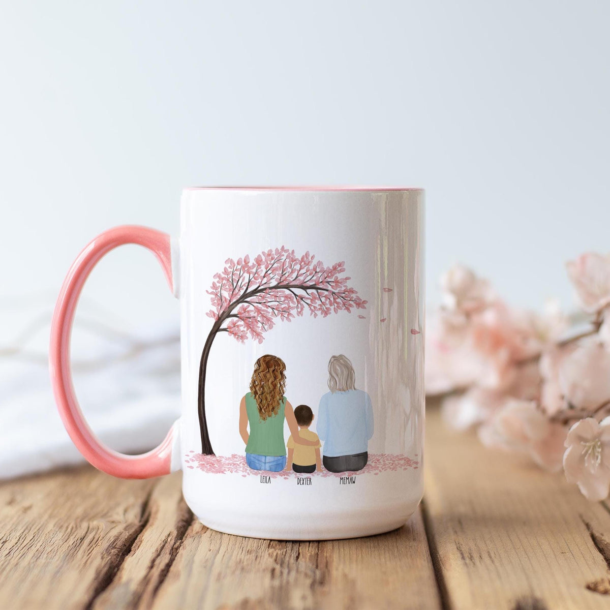Grandma Personalized Coffee Mug | Custom Illustration | Mother's Day Gift