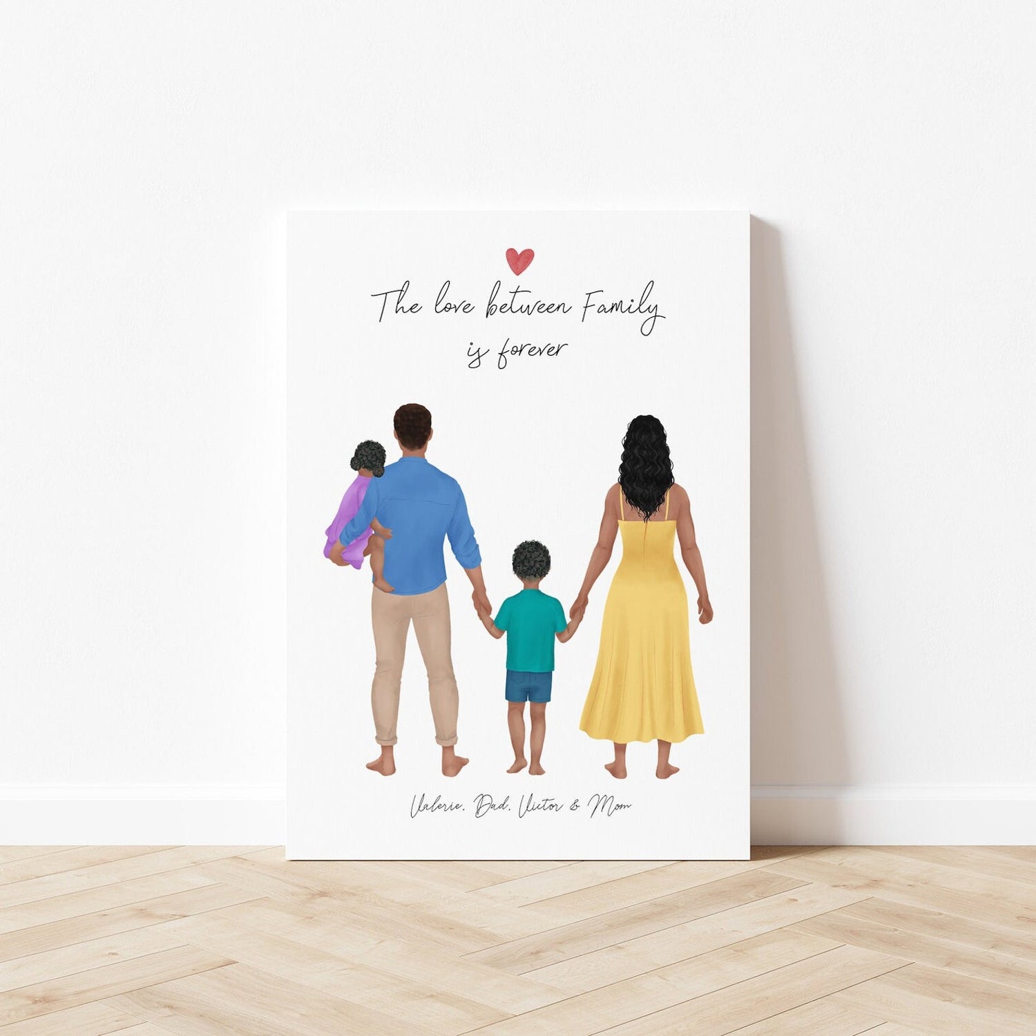 Personalized Dad Mom and Kids Artwork