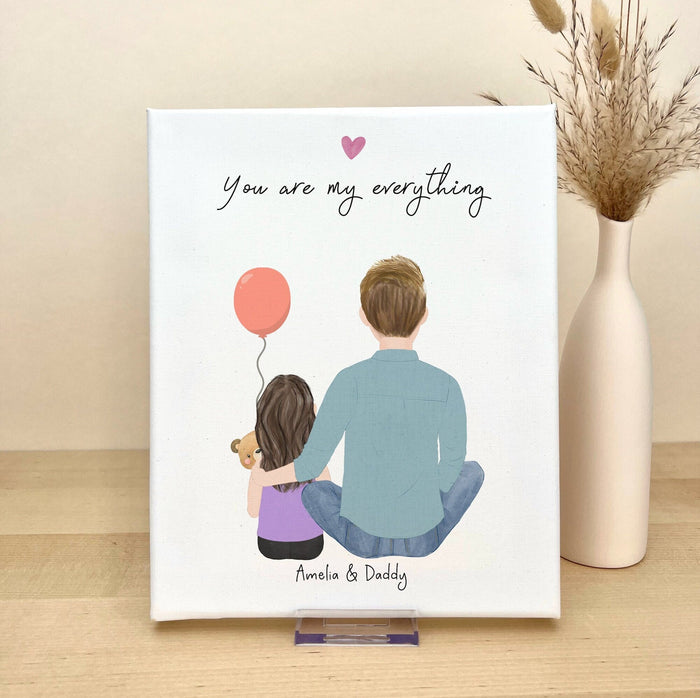 Girls Dad Personalized Canvas Print | Custom Wall Art | Father's Day Gift