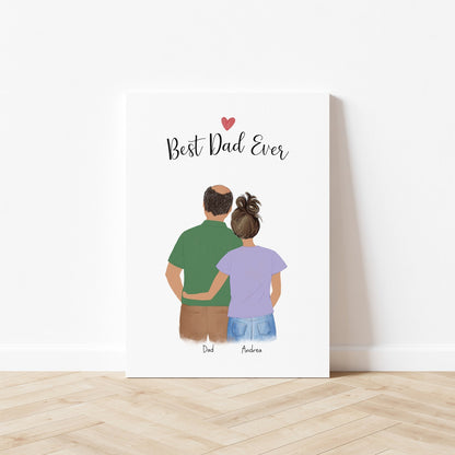 Dad and Daughter Customizable Wall Art